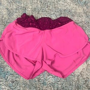 PINK SPEED UP LULU SHORTS SIZE 6